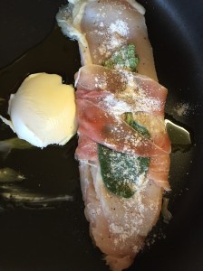 Just a light dusting of flour over the chicken breast..